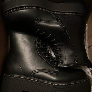 Black Platform Combat Boots